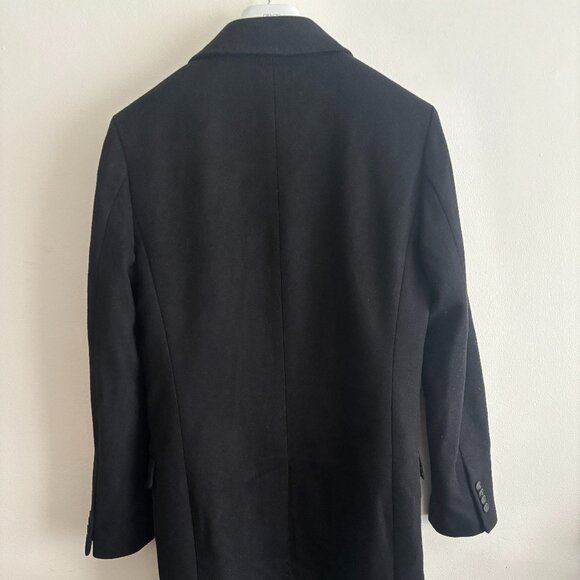 $600 Club Monaco Black Wool Overcoat/ Top Coat Surgeon’s Cuffs- 36 / Small - Picture 10 of 14